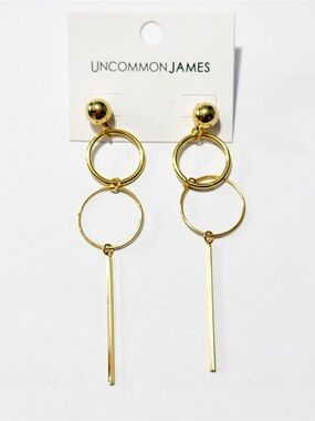 NWT, Uncommon James RETIRED Polished Gold Baller, Drop Earrings